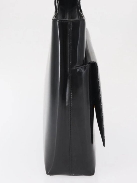 GUCCI Tote Bag Patent leather Black Gold Auth - Picture 4 of 16